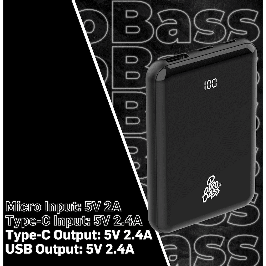Pro Bass - ChargeMax 2 5000mAh power bank - Black - Image 3