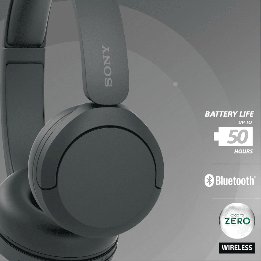 Sony WH-CH520 Bluetooth On-Ear Headphones (Black) - Image 3