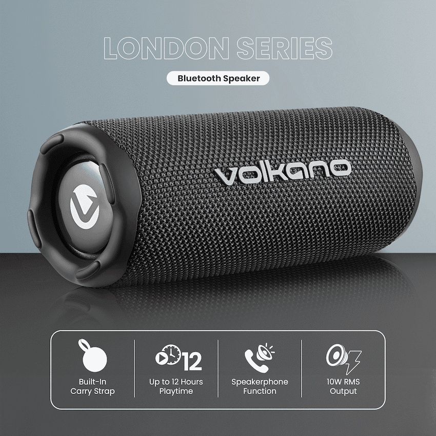 Volkano London Series Bluetooth Speaker - Black - Image 3