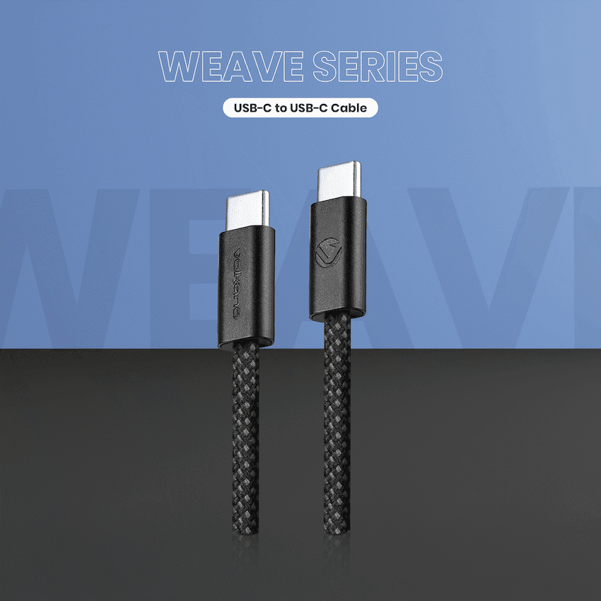Volkano Weave Series 60w USB C to USB C 1.2m-Black - Image 4