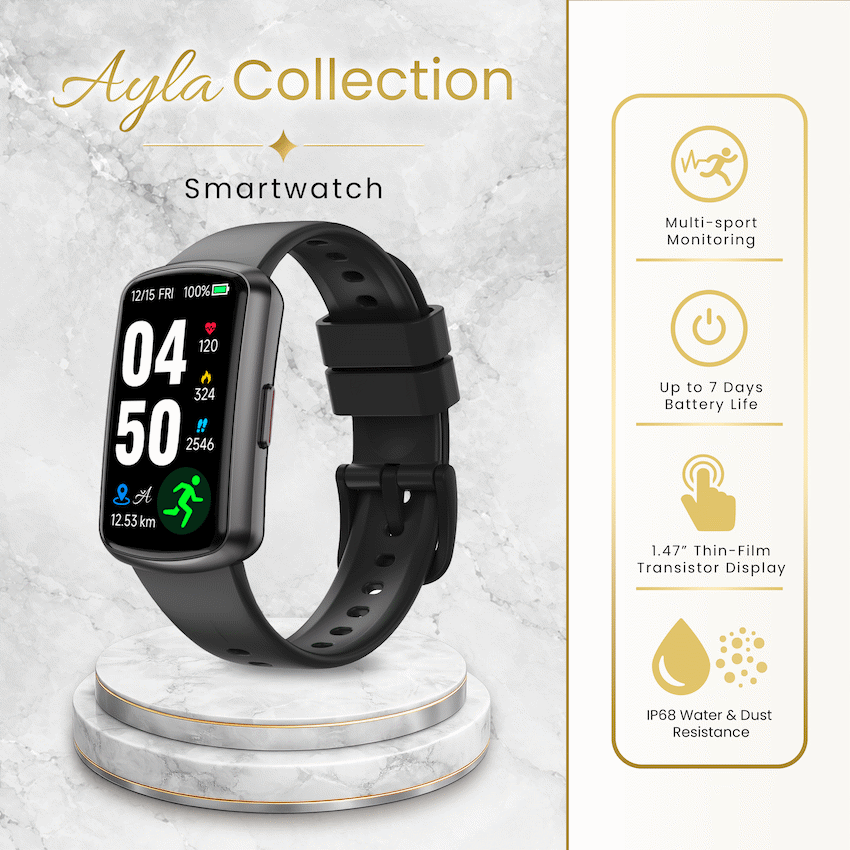 Volkano Ayla Collection Fitness Smartwatch - Black - Image 5