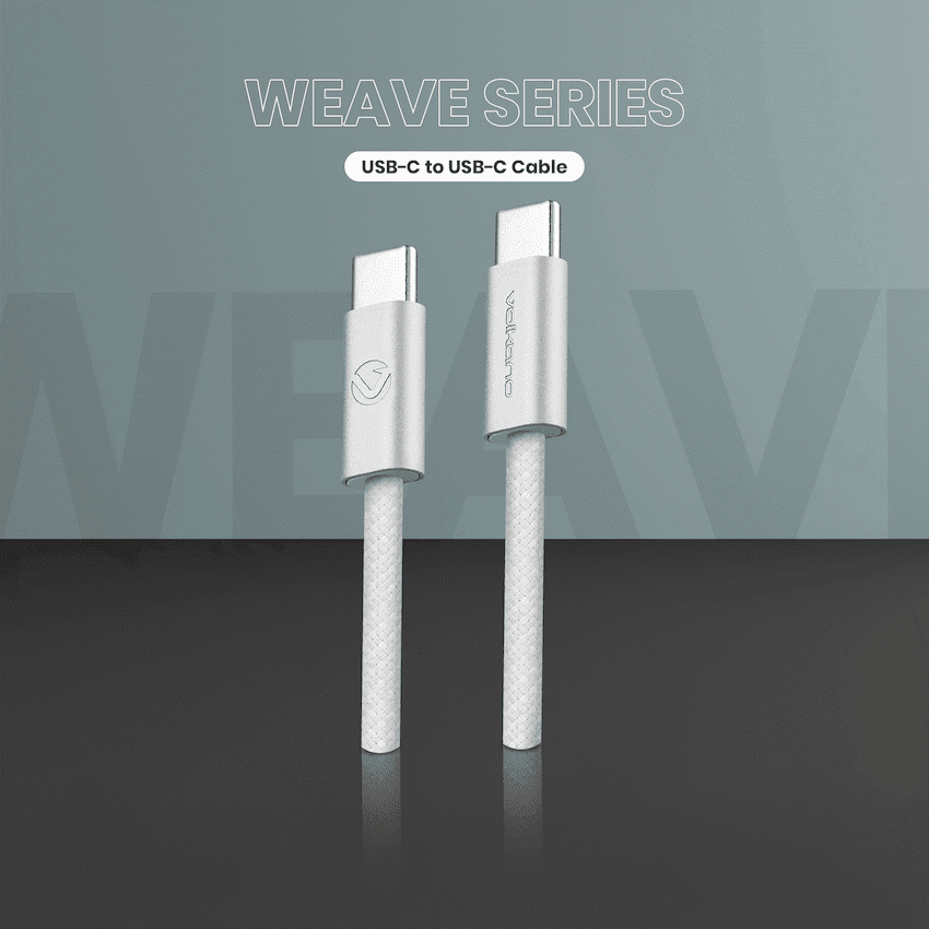 Volkano Weave Series 60w USB C to USB C 1.2m-White - Image 6