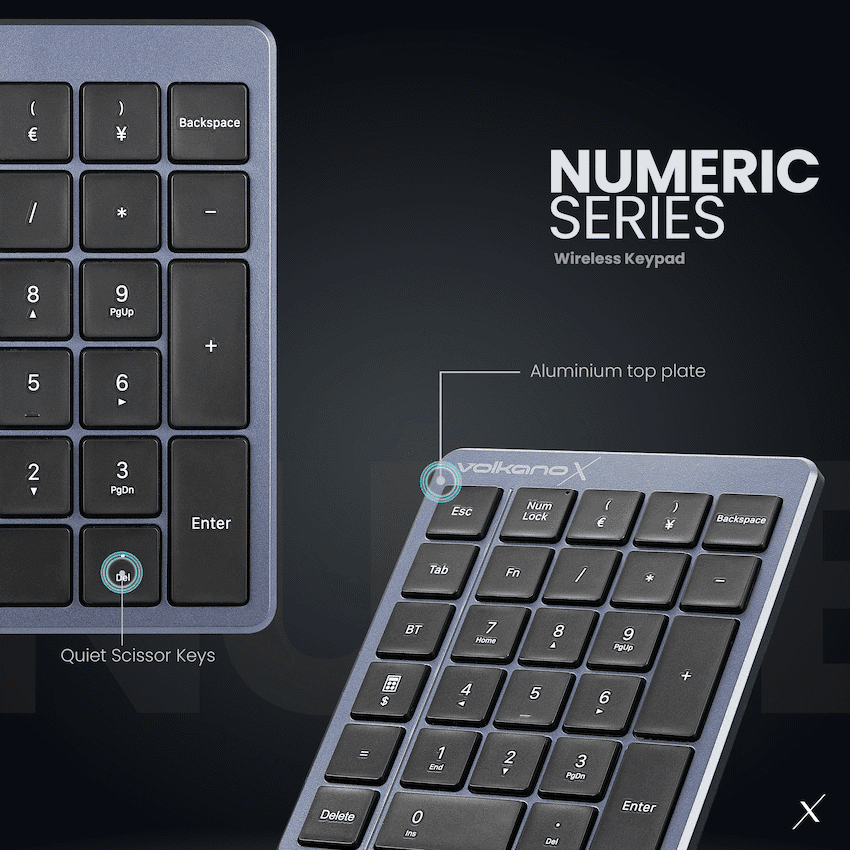 Volkano X Numeric Series Keypad With Scissor keys - Black - Image 6