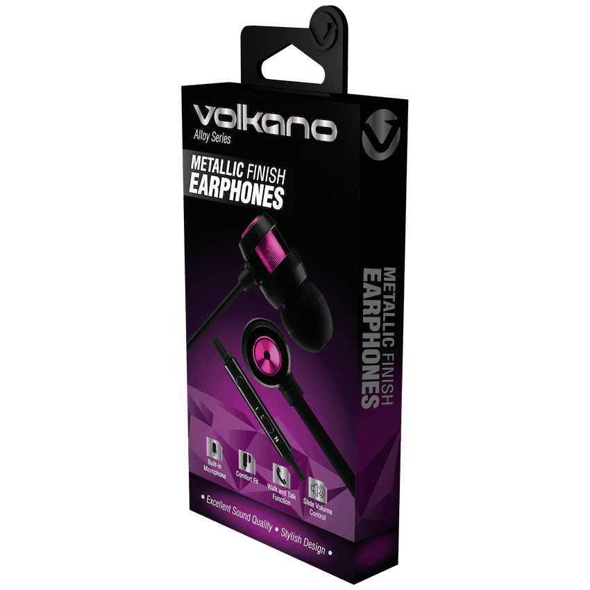 Volkano Alloy series metal earphone - Purple - Image 6