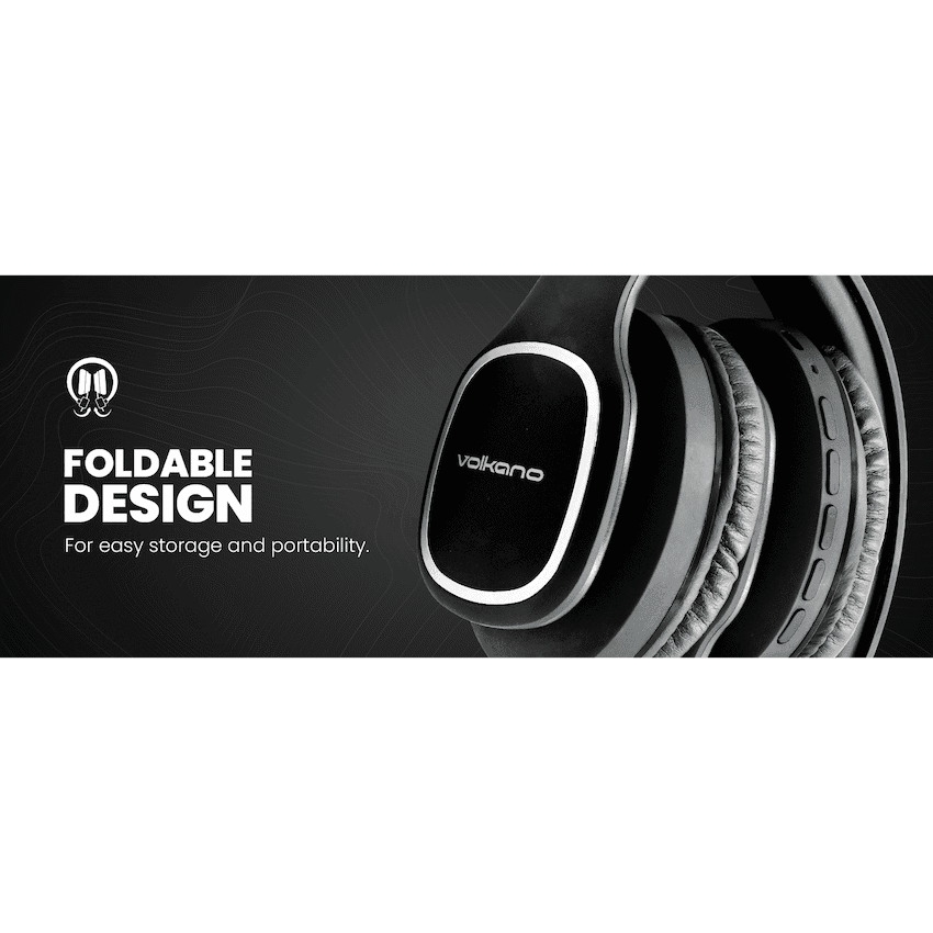 Volkano Phonic Series Bluetooth Full Size Headphones - Black - Image 6