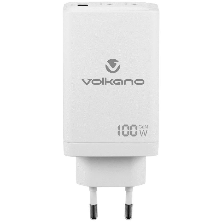 Volkano WattPro Series Triple Port 100W GaN Wall Charger - White - Image 7