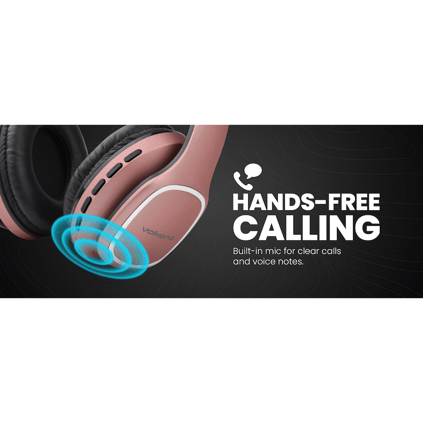 Volkano Phonic Series Bluetooth Full-Size Headphones - Rose Gold - Image 7