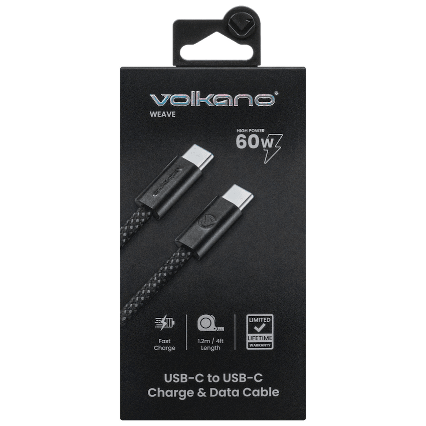Volkano Weave Series 60w USB C to USB C 1.2m-Black - Image 8