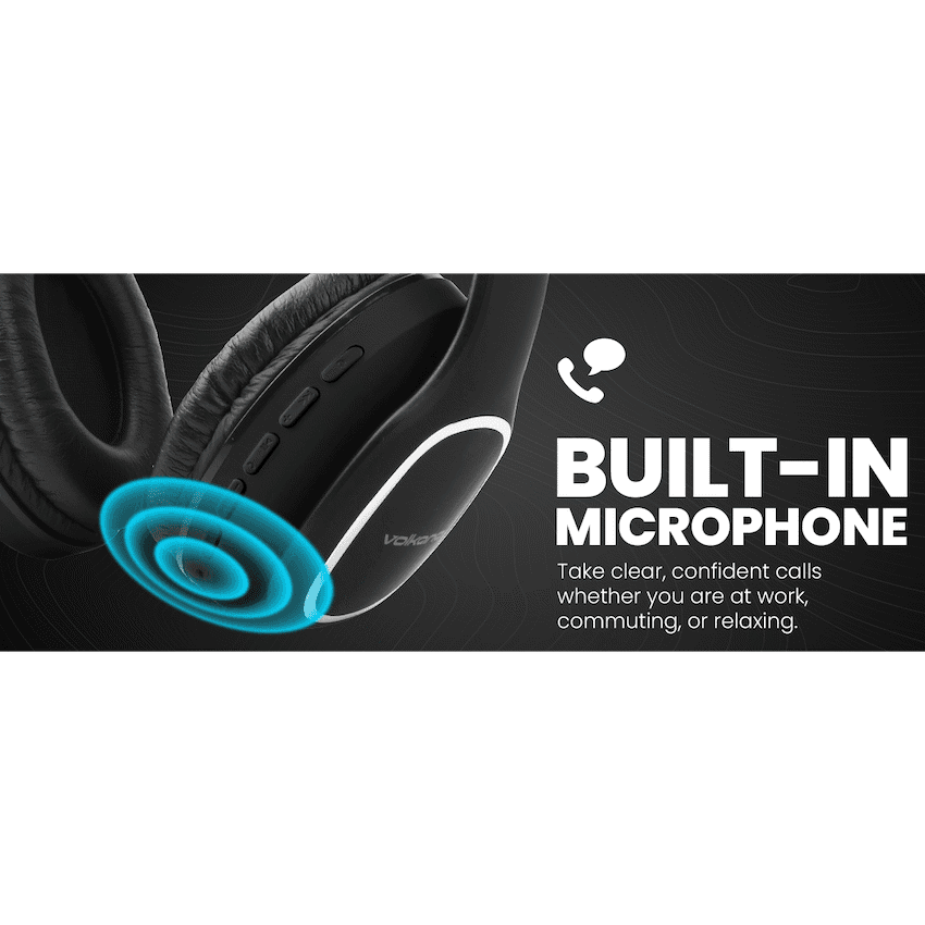 Volkano Phonic Series Bluetooth Full Size Headphones - Black - Image 8