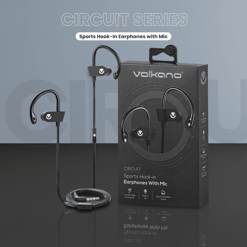 Volkano Circuit Series Sports Hook-In Earphones with Mic - Image 9