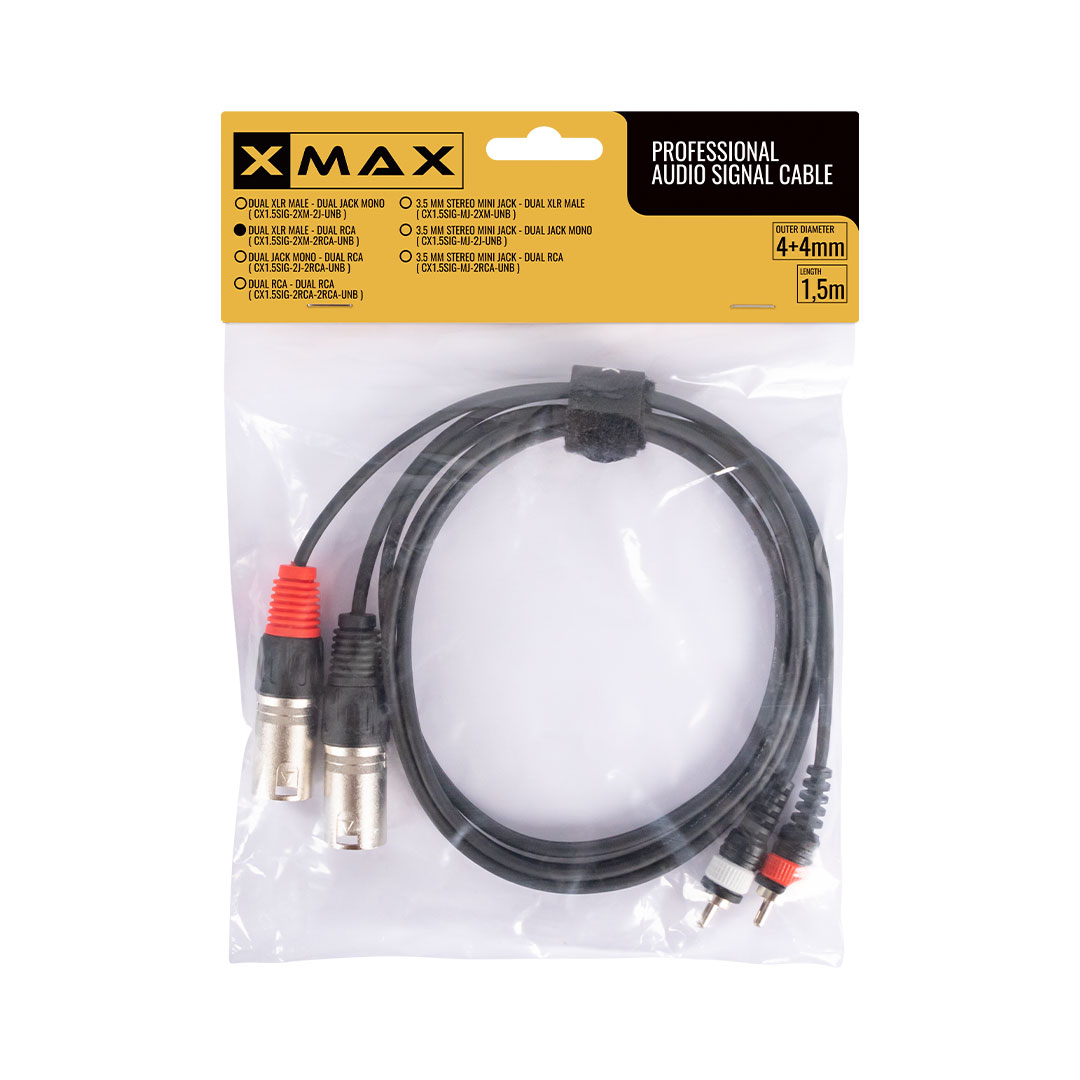 XMAX Dual XLR Male-Dual RCA 1.5m