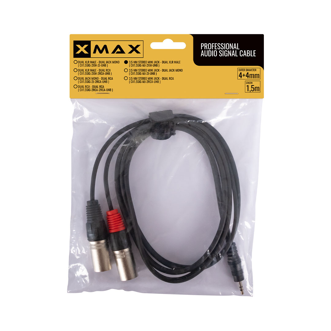 XMAX Dual XLR Male-Minijack 1.5m