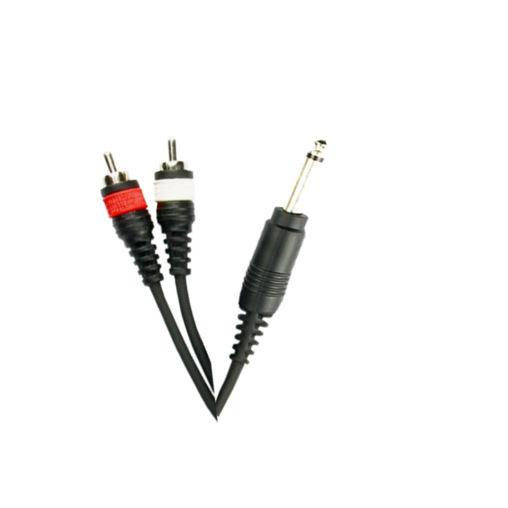 Tecnix 1/4" Mono Jack Male to Dual RCA Male cable -1.5m Meter - Image 3