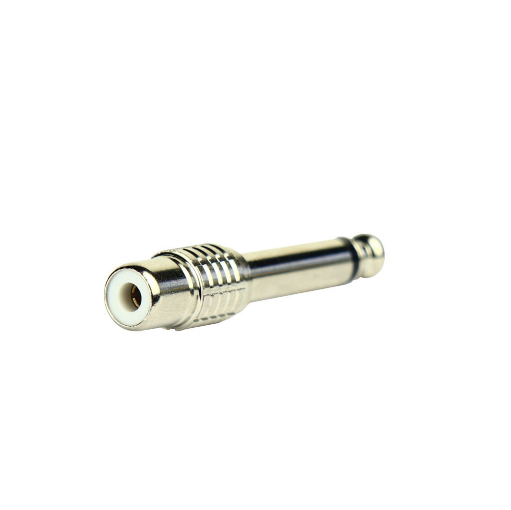 Tecnix 1/4'' Jack to RCA Female Silver Chassis Adaptor - pair - Image 2