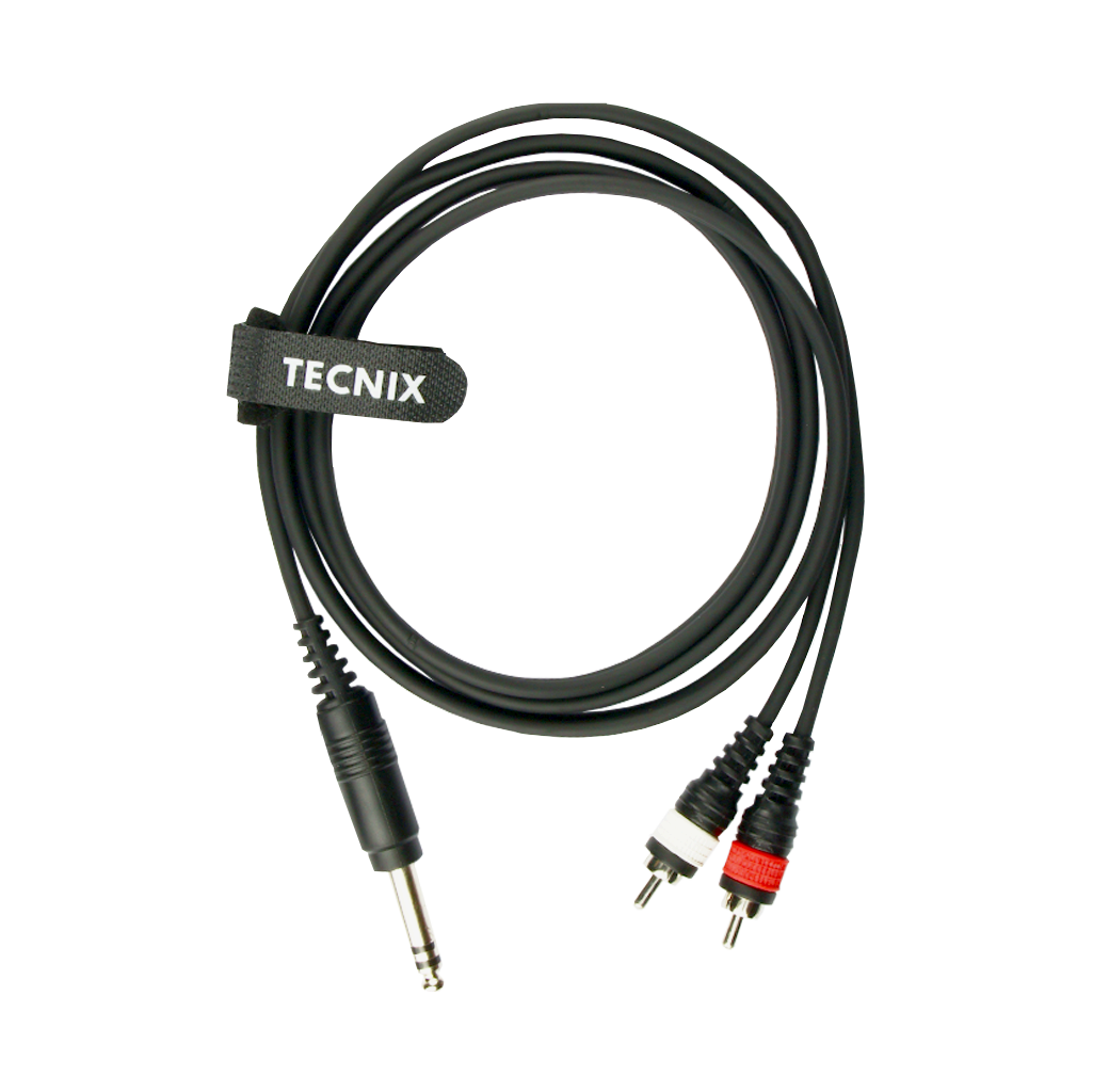 Tecnix 1/4" Stereo Jack Male - Dual RCA Male 1.5m - Image 2