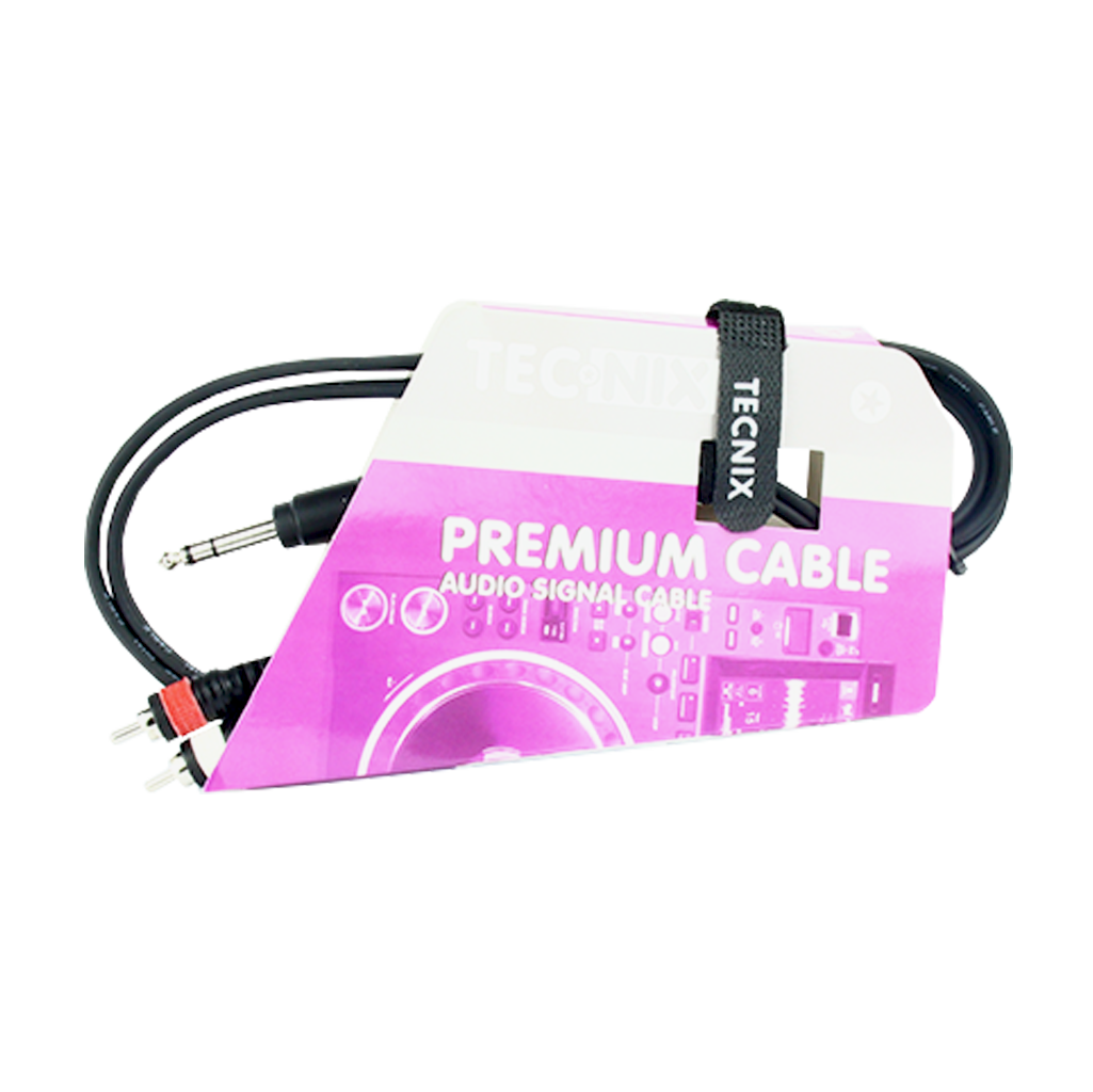 Tecnix 1/4" Stereo Jack Male - Dual RCA Male 1.5m