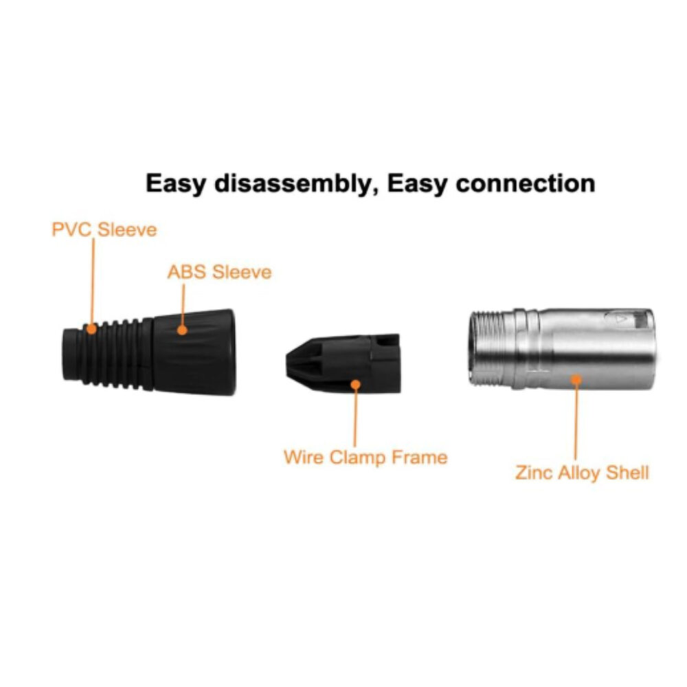 TECNIX Female 3-Pin Xlr Connector China Neutrik Silver Chassis - Image 4
