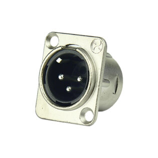 TECNIX Male 3-Pin XLR Chessy Mount China Neutrik Silver Chassis