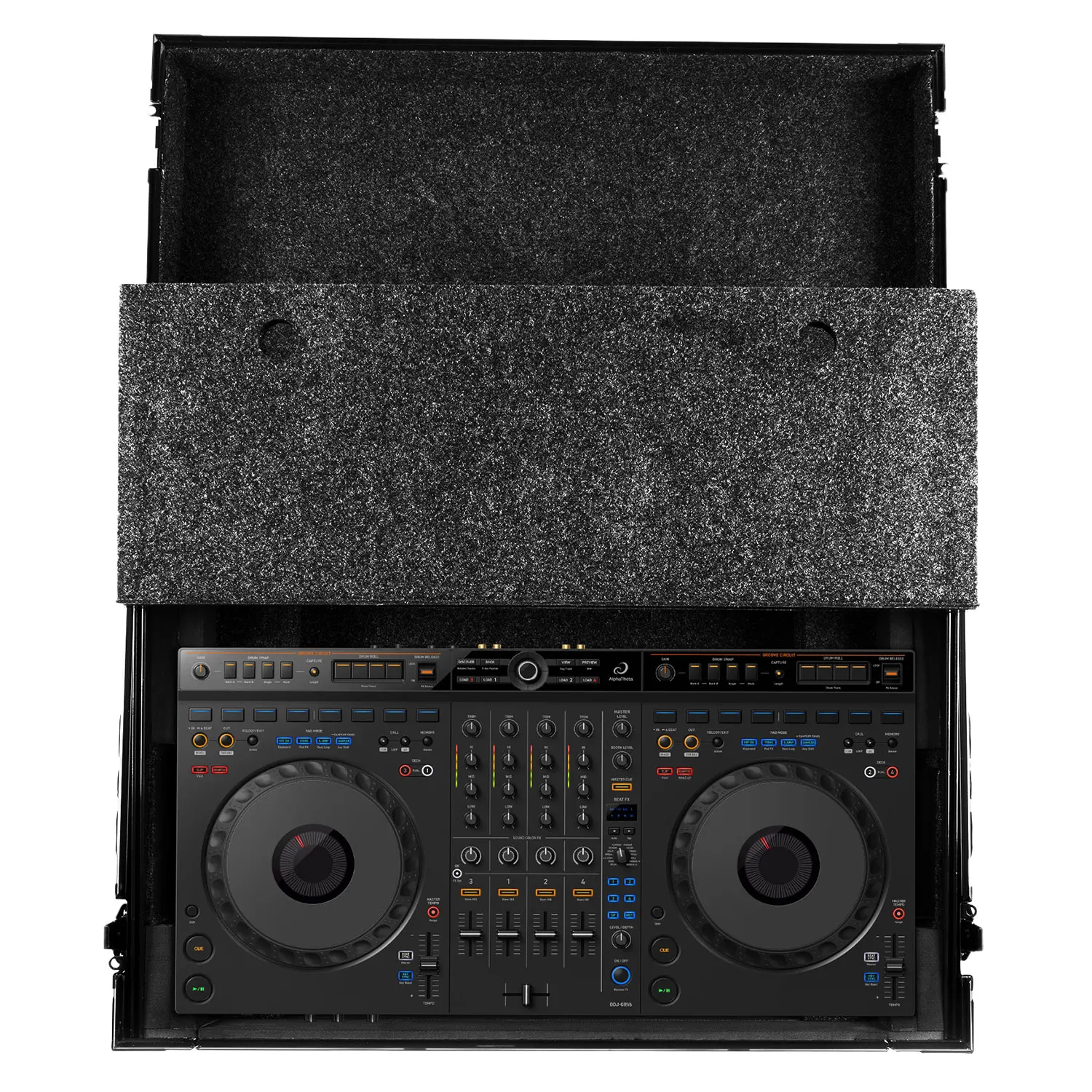 UDG Ultimate Flight Case AlphaTheta DDJ-GRV6 Black Plus (Laptop Shelf): U91104BL