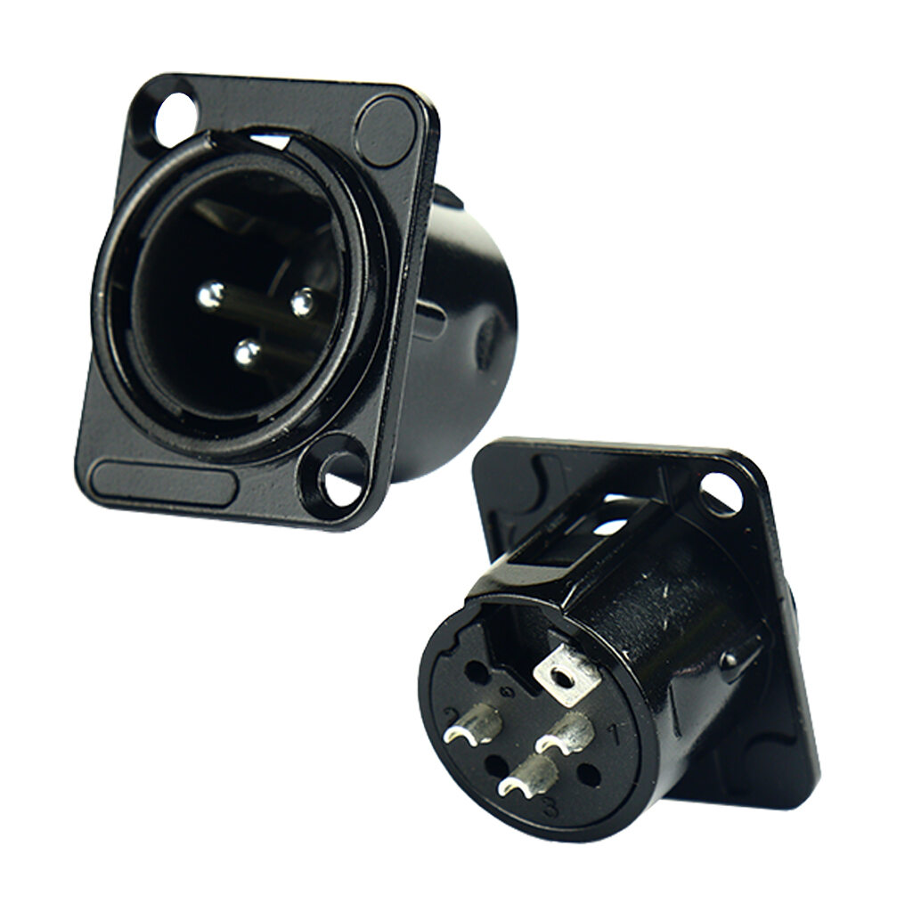 TECNIX Male 3-Pin XLR Chessy Mount Black Chassis - Image 3