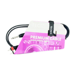 Tecnix 1/4" Mono Jack Male to Dual RCA Male cable -1.5m Meter