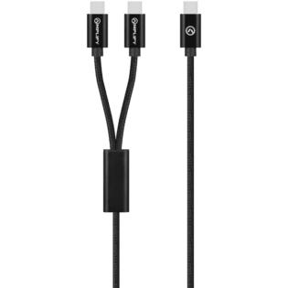 Amplify Linked Series USB-C to 2x USB-C Braided Cable 1.2m - Black