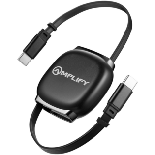 Amplify Revo Series USB C to USB C Retractable Cable Fast Charging Cable