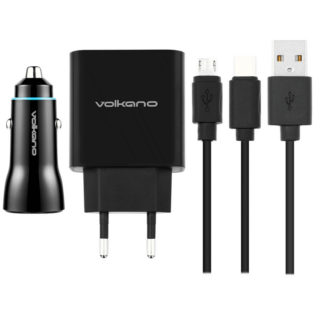 Volkano Cupla Series 3.1a Dual Output Charger + Volkano Cruise Duo Series Car Charger