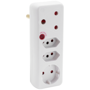Ellies 4-Way Surge Adaptor with Schuko - WT