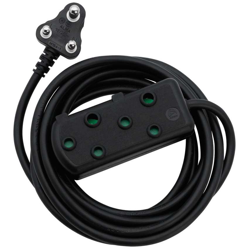 Ellies Side-by-Side Light-Duty Extension Lead - 3m - Black