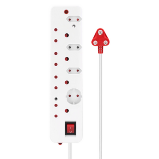 Ellies 8-Way Surge Multiplug 0.5m - WT