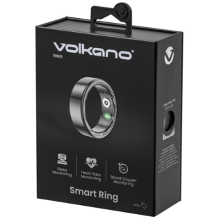 Volkano Ring Series Smart Ring with Charge Case - Black 20.8mm