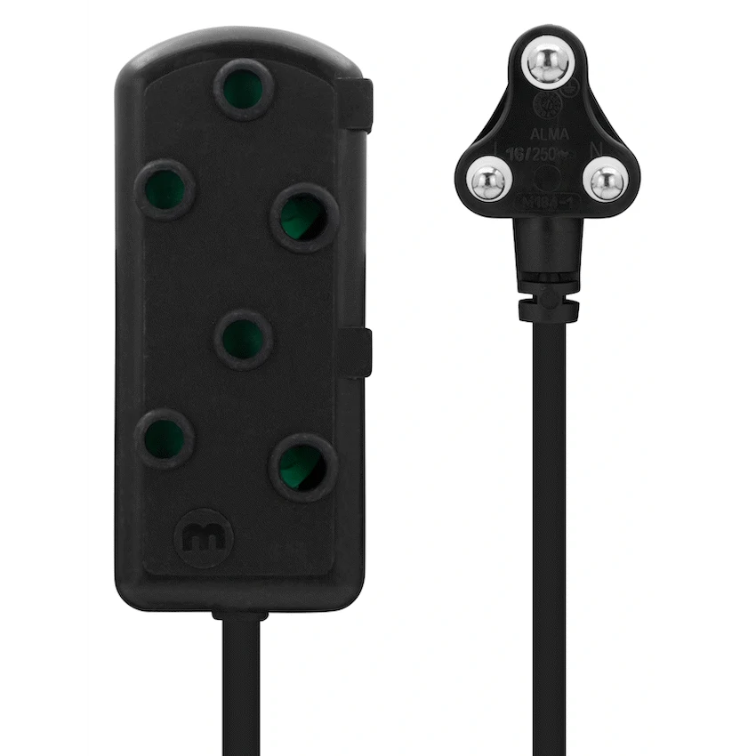 Ellies Side-by-Side Light-Duty Extension Lead - 3m - Black - Image 10
