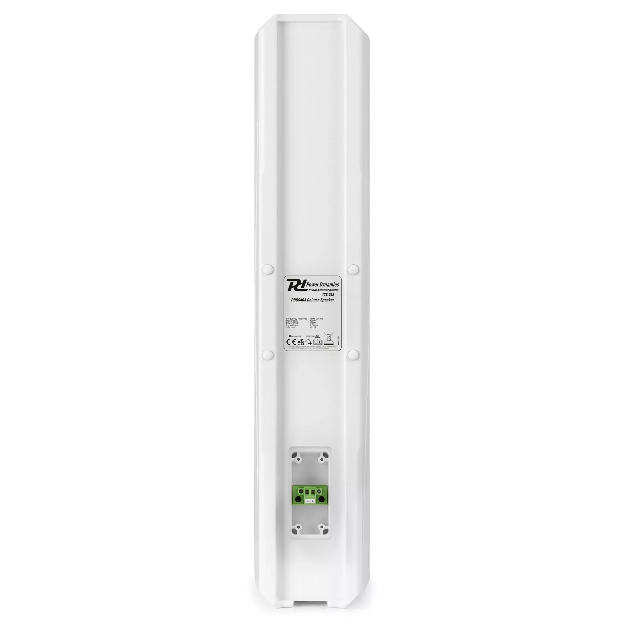 PDM PDCS403 ACTIVE COLUMN SPEAKER SYSTEM WHITE 130W IP44 - Image 5