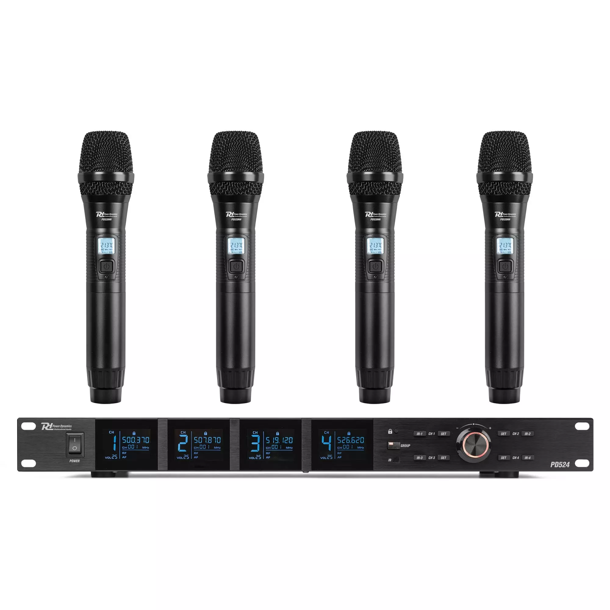 PDM PD524 QUAD HANDHELD MICROPHONE UHF 500-530MHZ