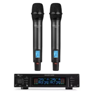 PDM PD220 DUAL HANDHELD MICROPHONE TRUE DIVERSITY UHF 823-832MHZ