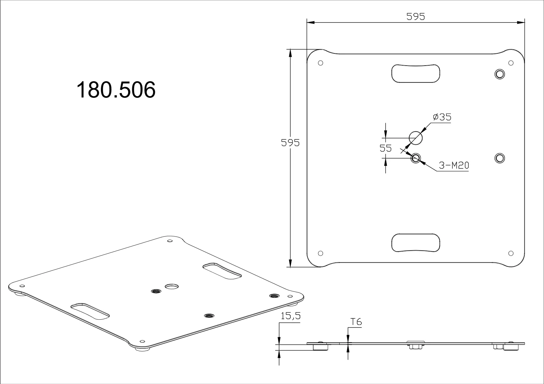 VONYX MPS-B55S BASEPLATE 595MM - Image 3
