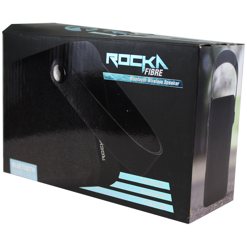 Rocka Fibre Series Bluetooth Speaker with Fabric Trim - Black - Image 2