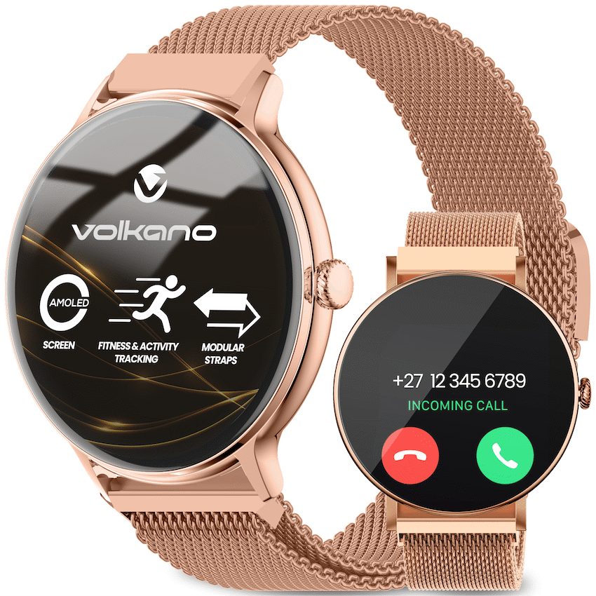 Volkano Ayla Collection Smartwatch with Extra Silicone Strap - Gold - Image 2