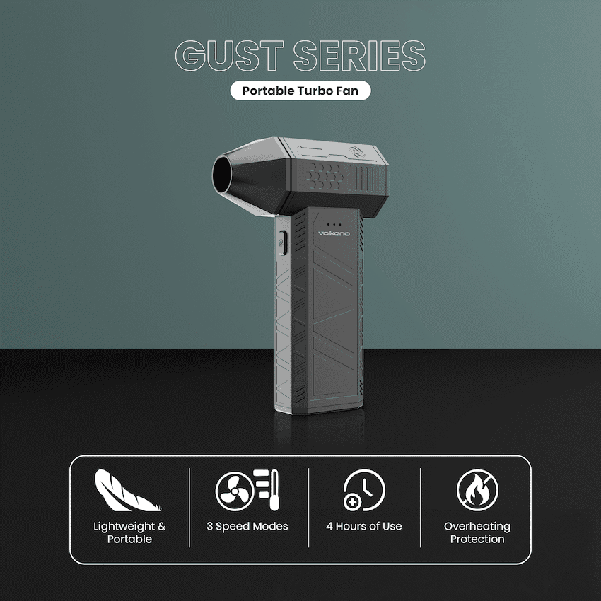 Volkano Gust Series Portable Turbo Fan - Black - Image 3