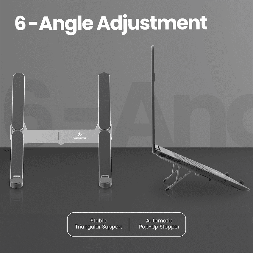 Volkano Fold Series Adjustable Aluminium Laptop Stand - Image 3