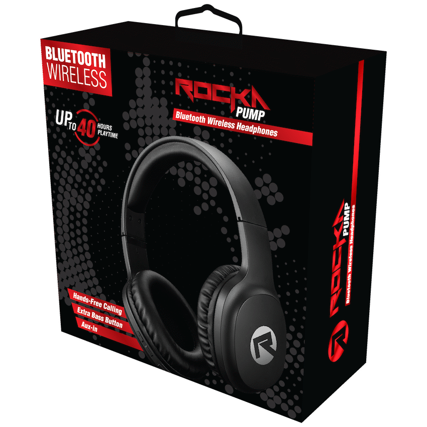 Rocka Pump Series Bluetooth Headphones - Black - Image 3