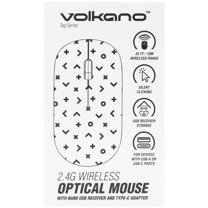 Tag Series 2.4G Wireless Optical Mouse with Nano USB and Type-C Receiver - Black Geo - Image 3