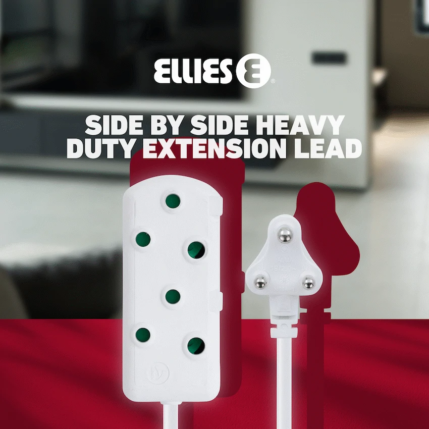 Ellies Side by Side Heavy Duty Extension Lead-20M-WT - Image 4
