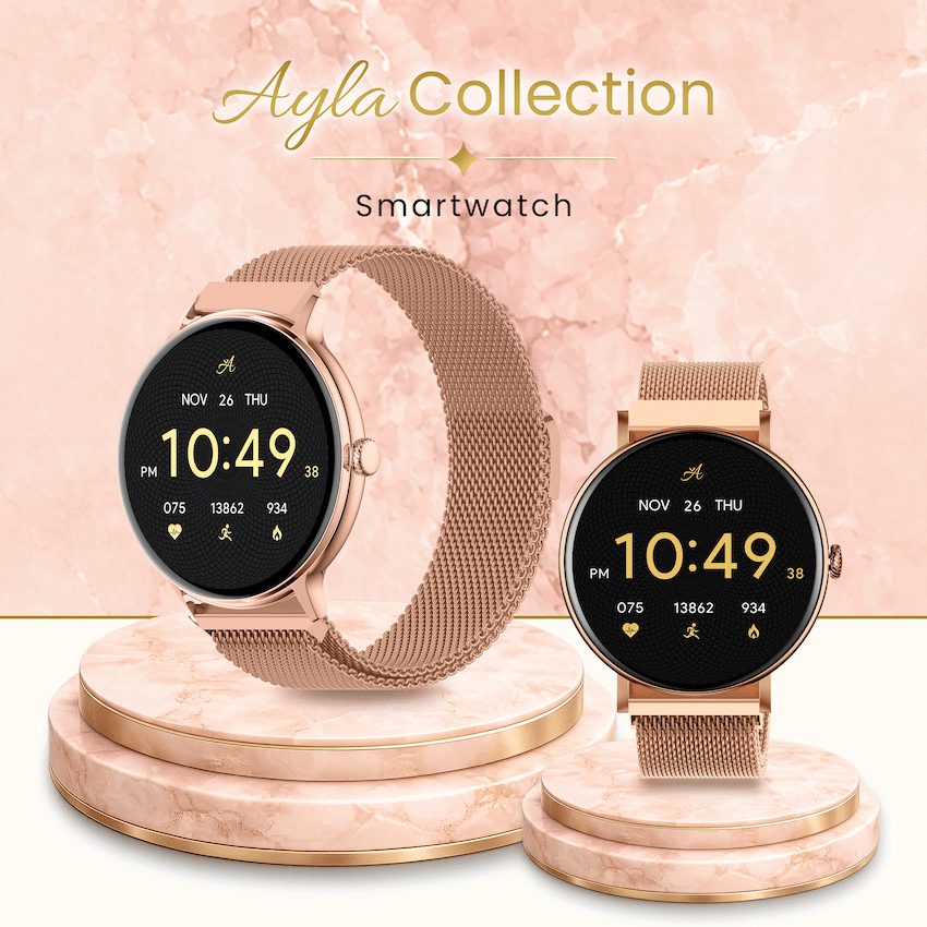 Volkano Ayla Collection Smartwatch with Extra Silicone Strap - Gold - Image 4