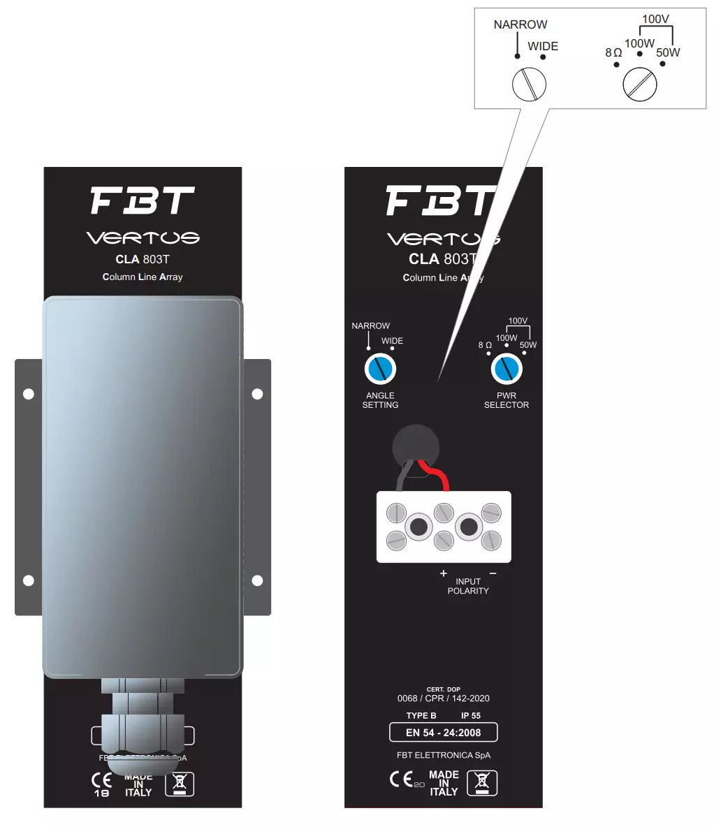 FBT VERTUSCLA803TB COLUMN SPEAKER SYSTEM 8X 3INCH BLACK 220W 100V - Image 4