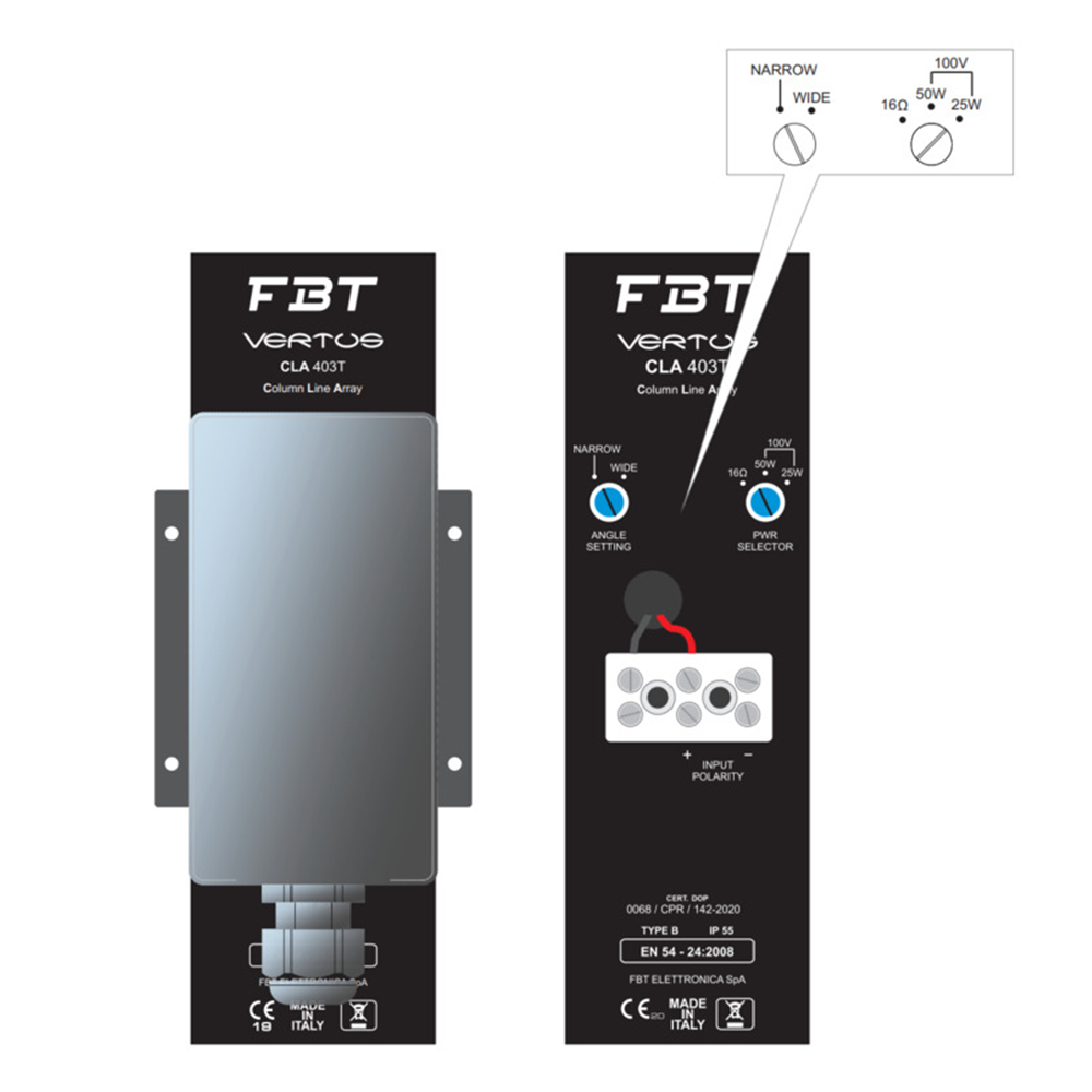 FBT VERTUSCLA403TB 4X3" PASSIVE COLUMN LINE ARRAY 120W RMS - Image 4