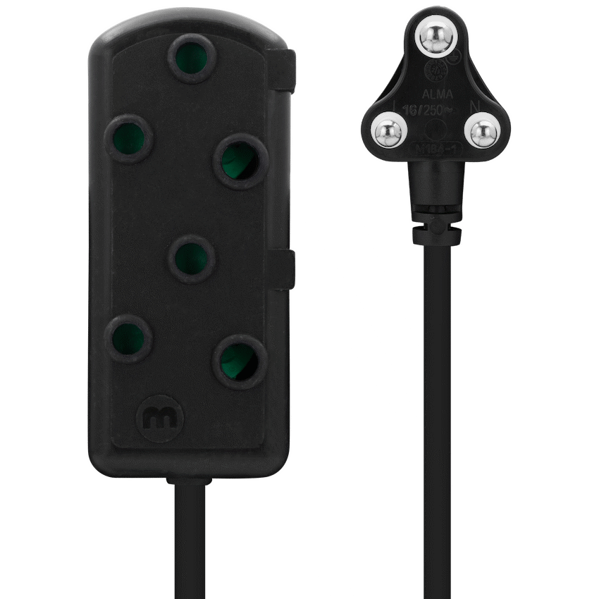 Ellies Side-by-Side Light-Duty Extension Lead - 3m - Black - Image 5