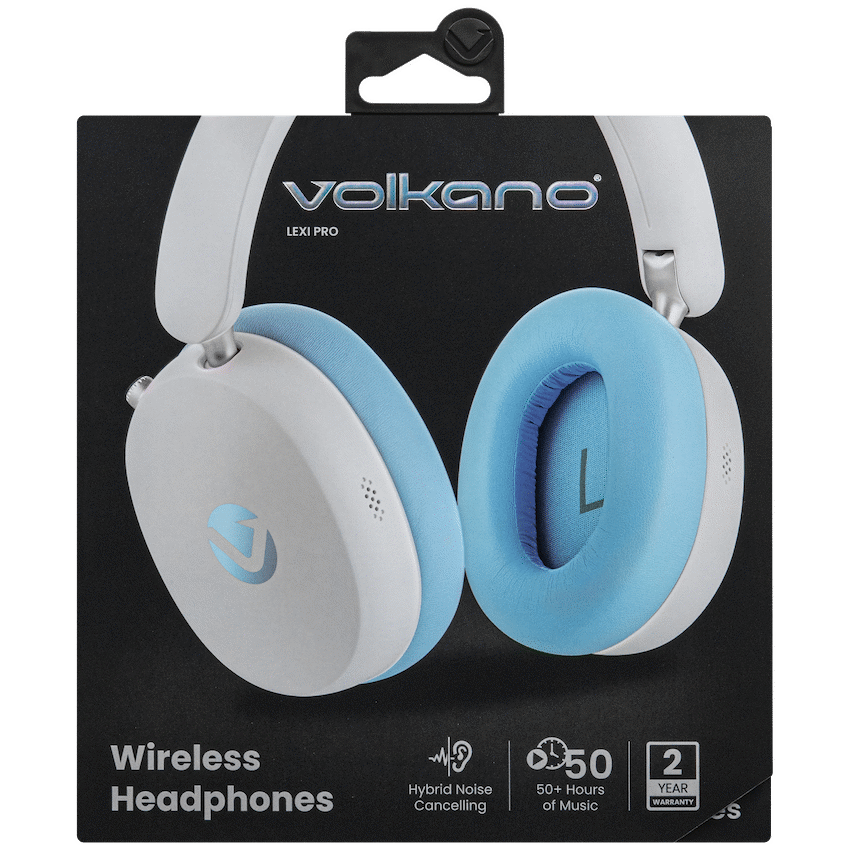 Volkano Lexi Pro Hybric ANC Headphones - Blue/Cream - Image 5