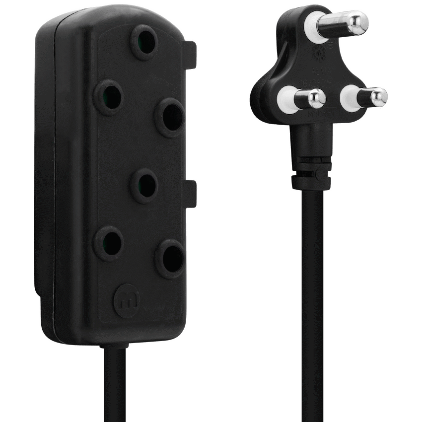 Ellies Side-by-Side Light-Duty Extension Lead - 3m - Black - Image 6